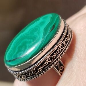 New Malachite 925 Silver Ring.